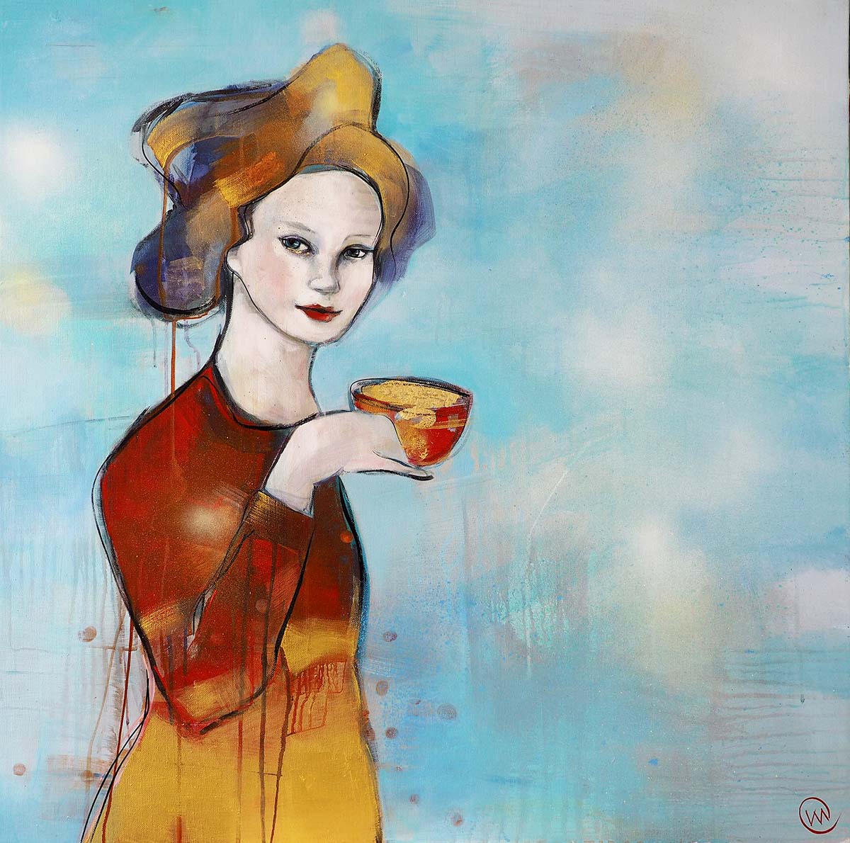 Verena Waddell visual artist print on canvas Holding Gold