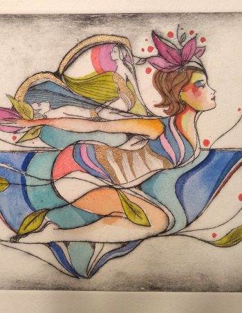 Love Flight Drypoint grafokk