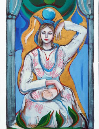 The High Priestesst Original and print unique for Tarot project Maleri Billedkunst